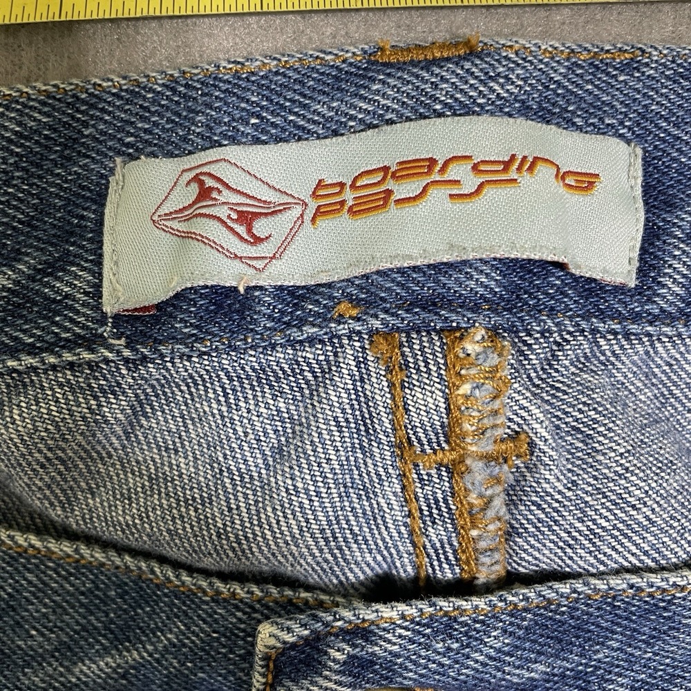 VINTAGE Mens Wide Leg Baggy Jeans 40x30 Blue Denim Skate 90's Y2K WORN-IN Grunge - Picture 5 of 16